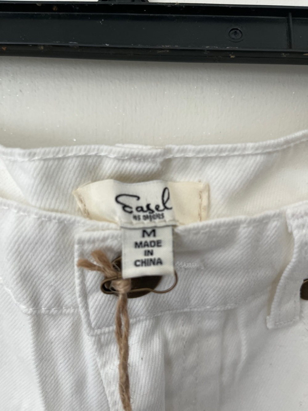 Easel Tie-Dye White Denim Shorts with Pink & Blue Burst NWT - Picture 3 of 4